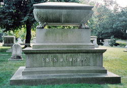 Eben D Jordan portrait grave, Forrest Hill cemetery, 