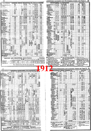 Midland Railway timetable 1912